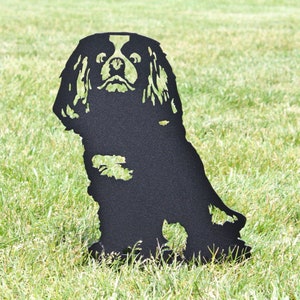 Cavalier King Charles Spaniel Black Metal Dog Silhouette | Yard Art | Garden Décor | Pet Memorial | Spring Garden Gift | My Metal Rescue