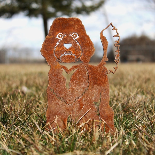 Labradoodle Corten Steel Dog Silhouette | Rust Art | Garden Décor | Pet Memorial | Spring Garden Gift | My Metal Rescue