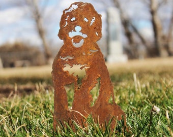 Doodle Corten Steel Dog Silhouette | Rust Art | Garden Décor | Pet Memorial | Spring Garden Gift | My Metal Rescue
