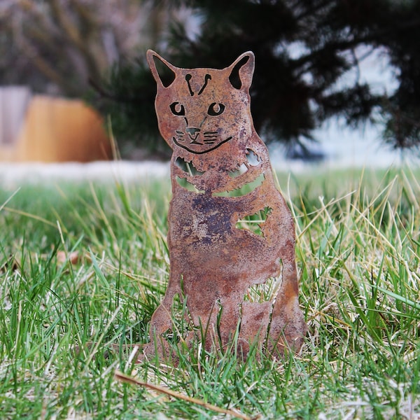 Shorthair Tabby Corten Steel Cat Silhouette | Rust Art | Garden Décor | Pet Memorial | Spring Garden Gift | My Metal Rescue