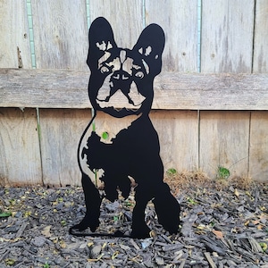 French Bulldog Black Metal Dog Silhouette | Yard Art | Garden Décor | Pet Memorial | Spring Garden Gift | My Metal Rescue
