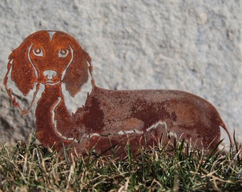 Longhaired Dachshund Corten Steel Dog Silhouette | Rust Art | Garden Décor | Pet Memorial | Spring Garden Gift | My Metal Rescue