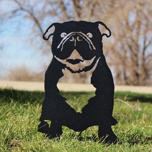 Bulldog Yard Art Etsy