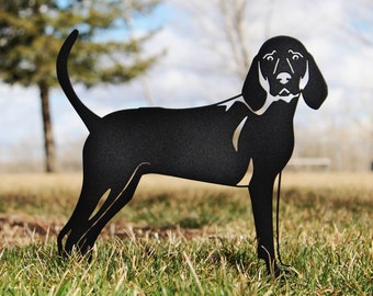Redbone Coonhound Black Metal Dog Silhouette | Yard Art | Garden Décor | Pet Memorial | Spring Garden Gift | My Metal Rescue