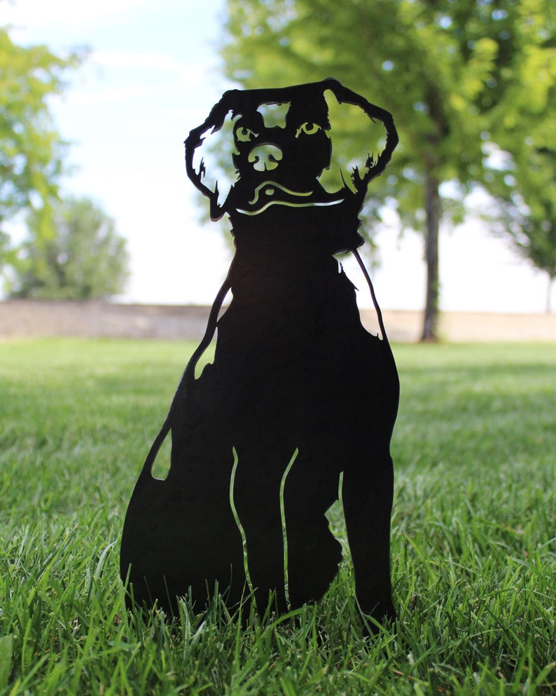 Brittany Spaniel Black Metal Dog Silhouette Yard Art Etsy