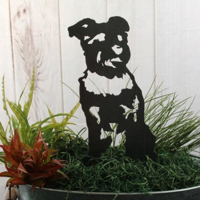 Schnauzer Black Metal Dog Silhouette Yard Art Garden Décor Etsy