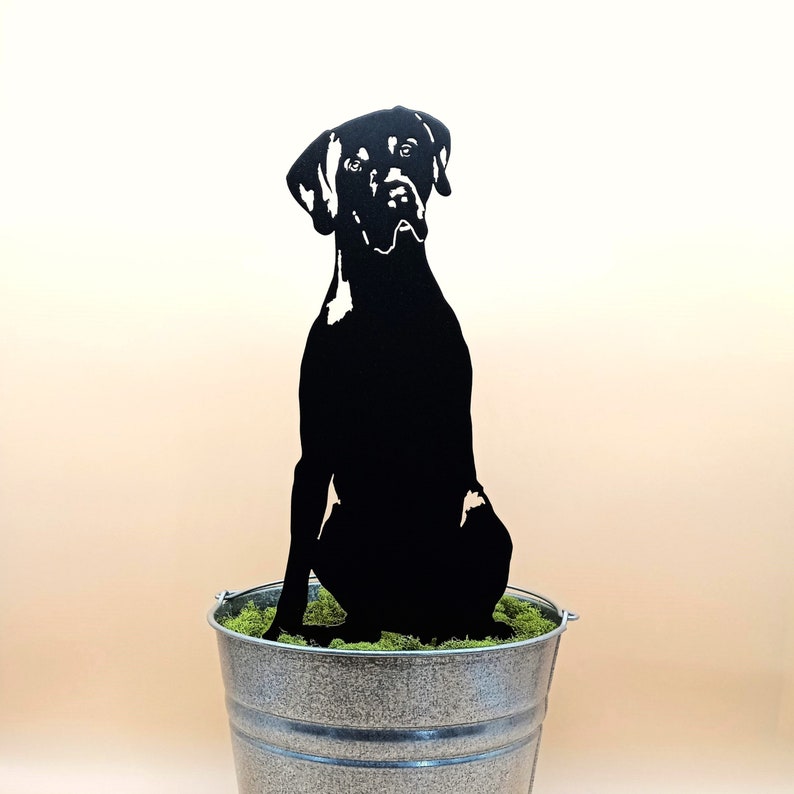 Weimaraner Black Metal Dog Silhouette Yard Art Garden Etsy