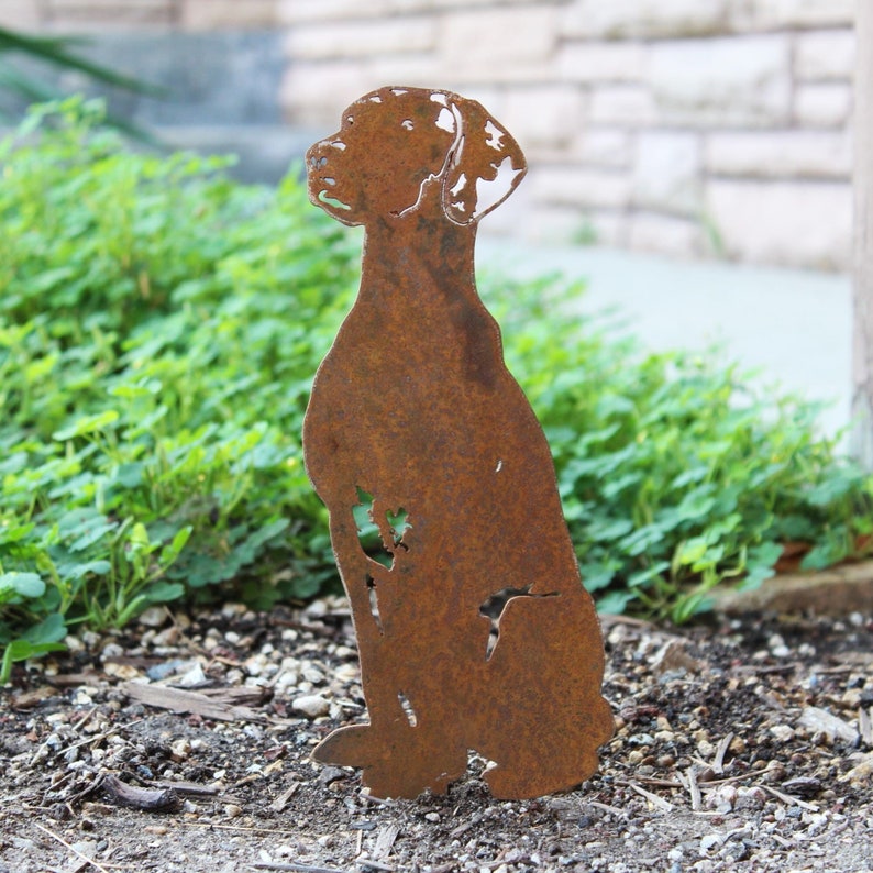Vizsla Corten Steel Dog Silhouette Rust Art Garden Décor Pet Memorial Spring Garden Gift My Metal Rescue image 1