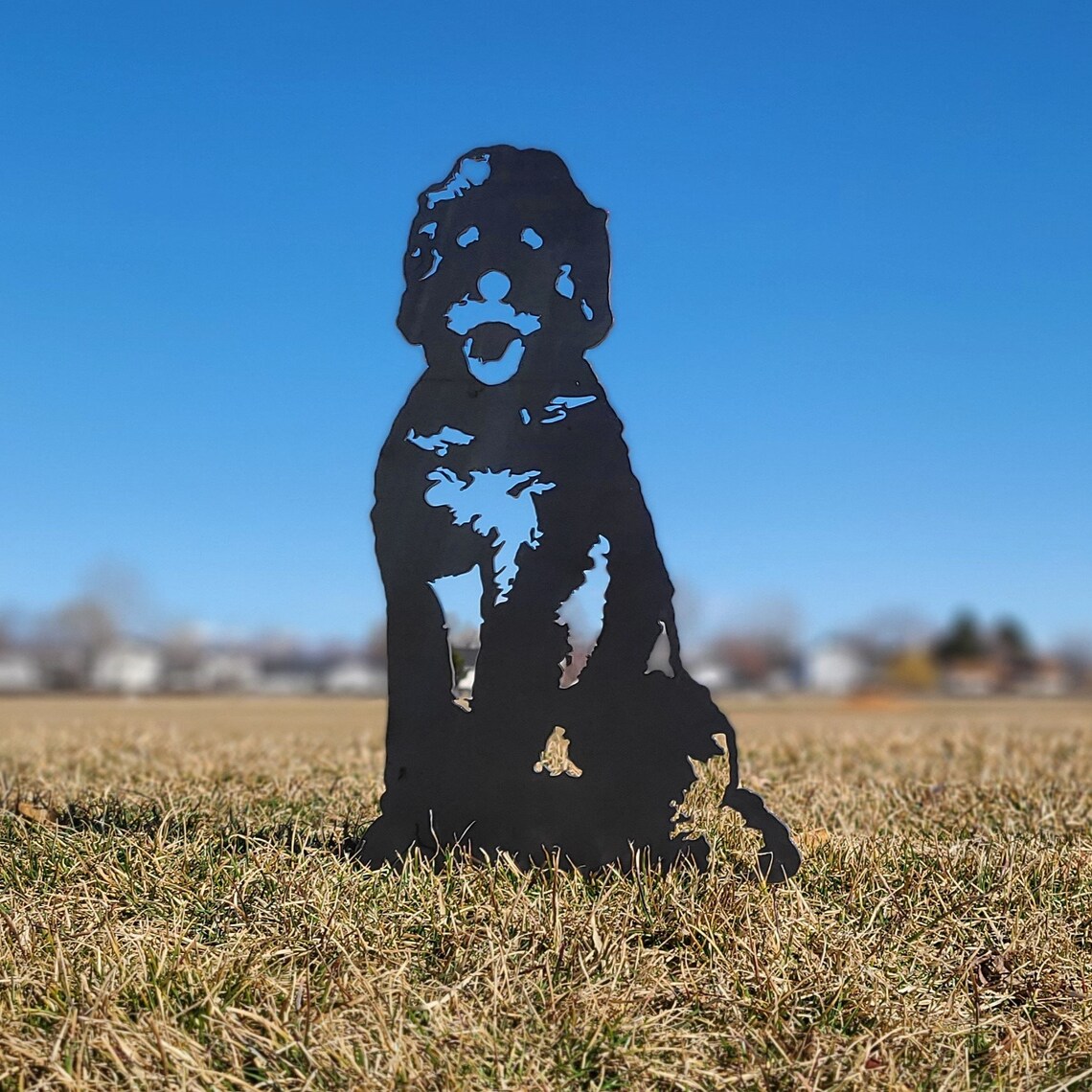 Doodle Metal Dog Silhouette Rust Art Garden Decor Pet Etsy