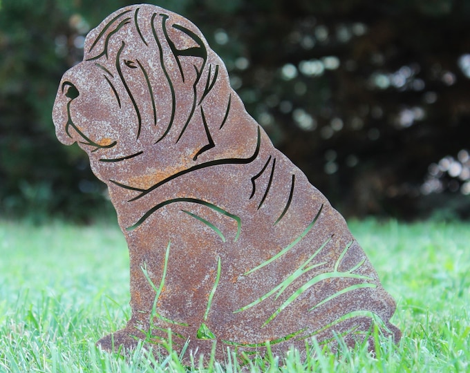 Sharpei Dog Statue, Concrete Dog Statues, Pet Memorial Head Stones