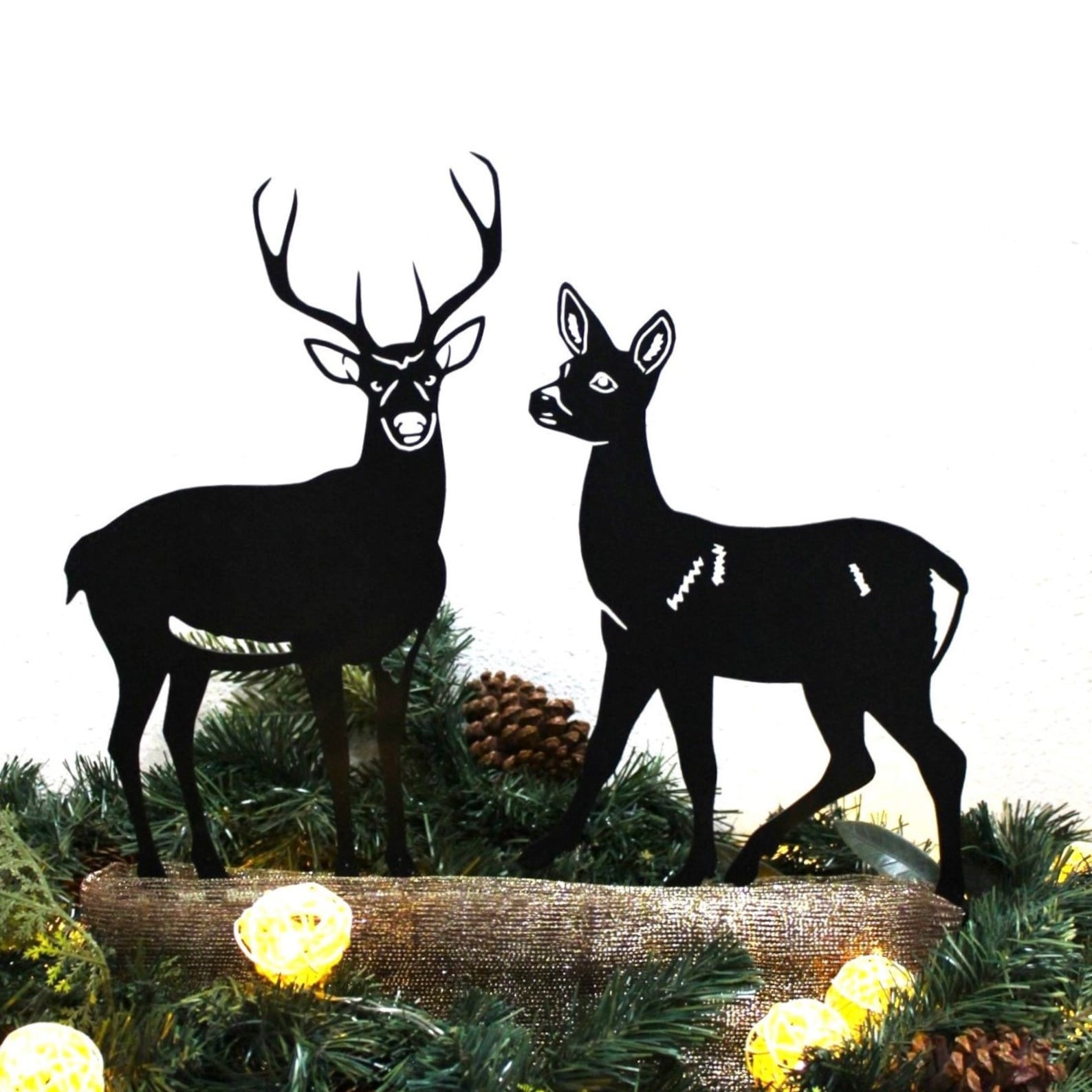 Deer Black Metal Animal Silhouette | Yard Art | Garden Décor | Pet