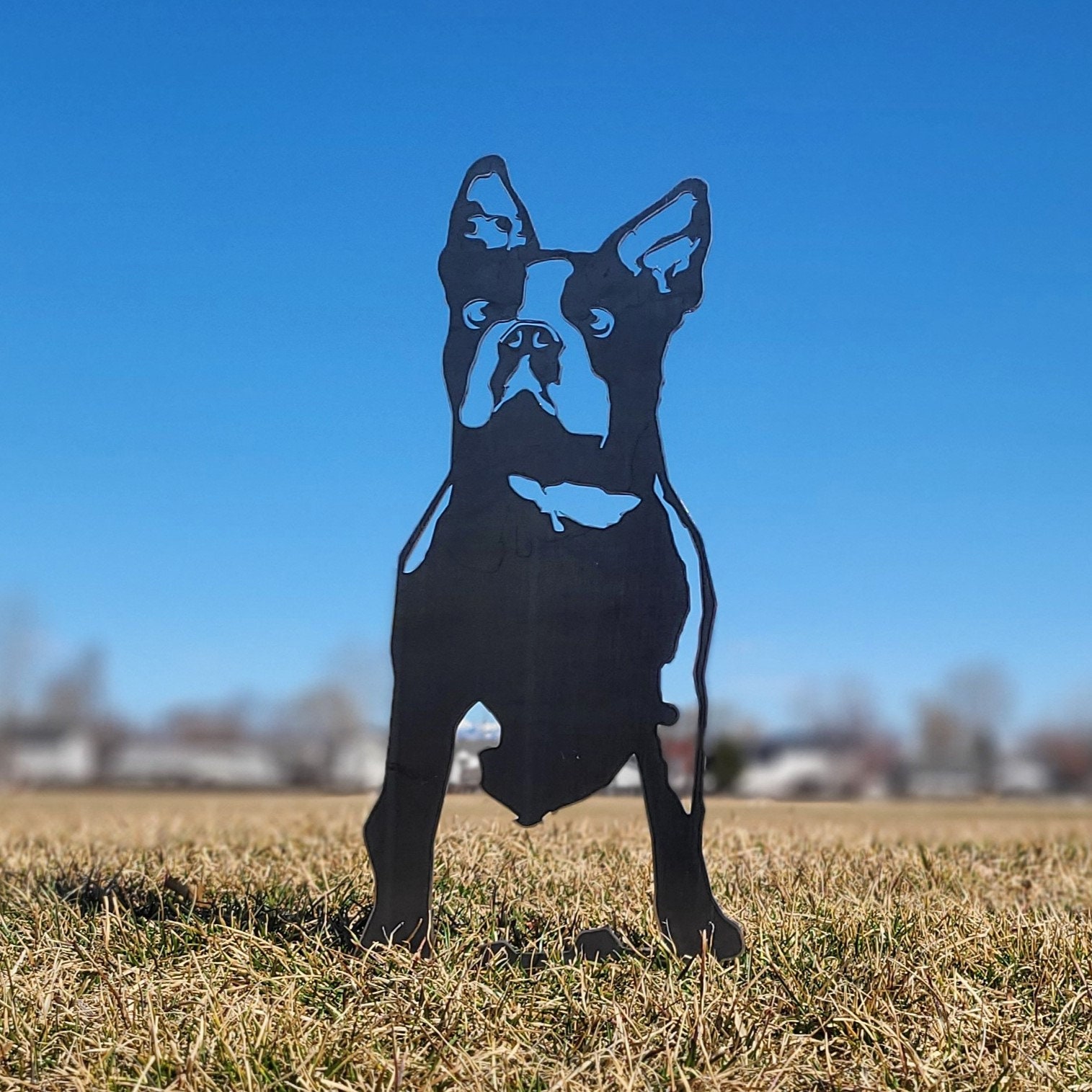 Boston Terrier Metal Dog Silhouette / Yard Art / Garden Decor Etsy