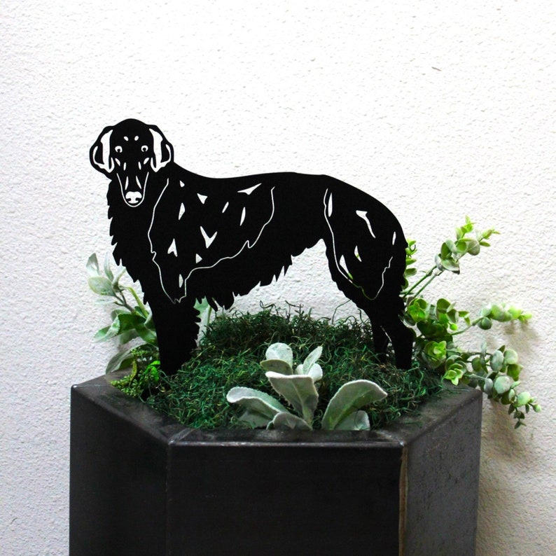 Silken Windhound Black Metal Dog Silhouette Yard Art Etsy