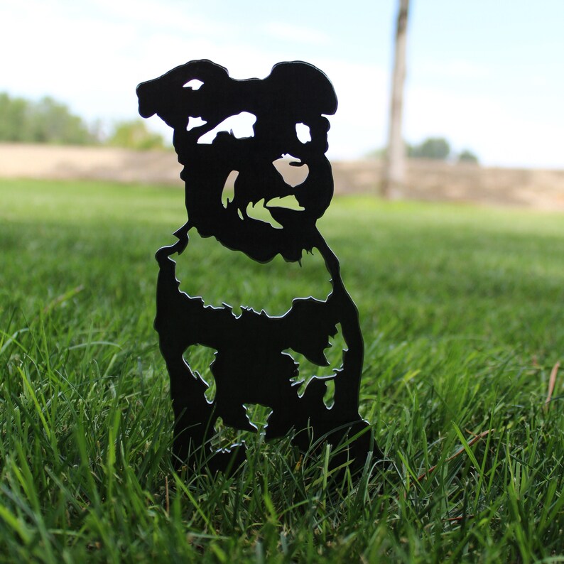 Schnauzer Black Metal Dog Silhouette Yard Art Garden Décor Etsy