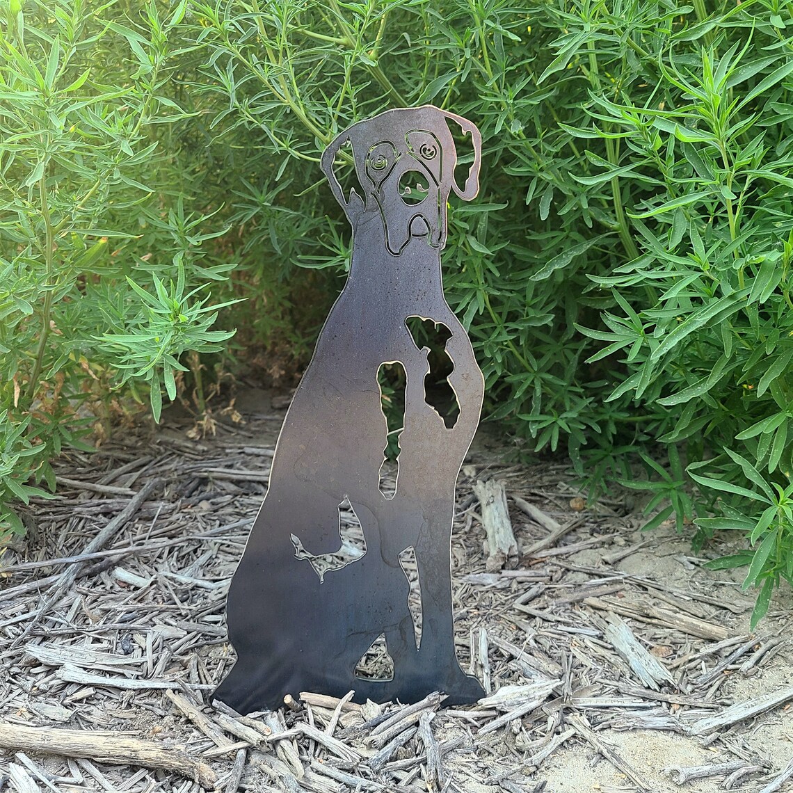 Great Dane Metal Dog Silhouette Rust Art Garden Décor - Etsy