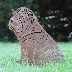 Shar Pei Corten Steel Dog Silhouette | Rust Art | Garden Décor | Pet Memorial | Spring Garden Gift | My Metal Rescue