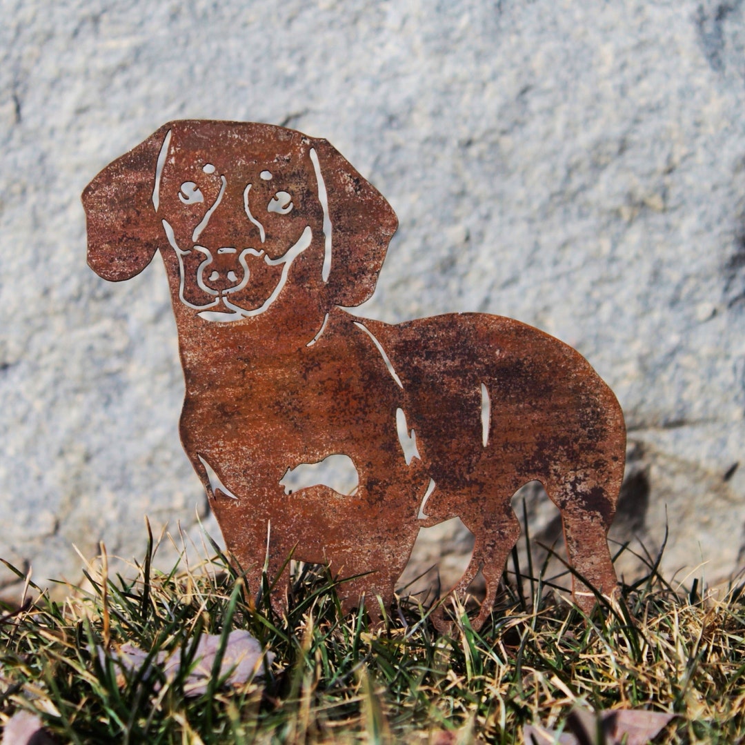 Shorthaired Dachshund Corten Steel Dog Silhouette Garden Décor