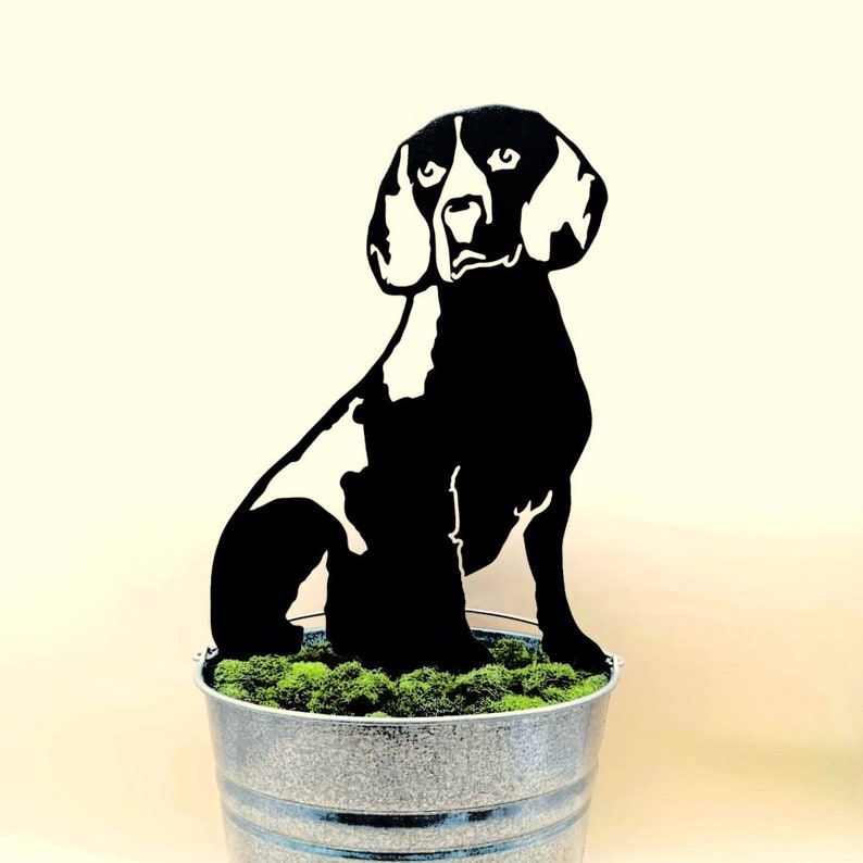 Beagle Black Metal Dog Silhouette Yard Art Garden Décor Etsy