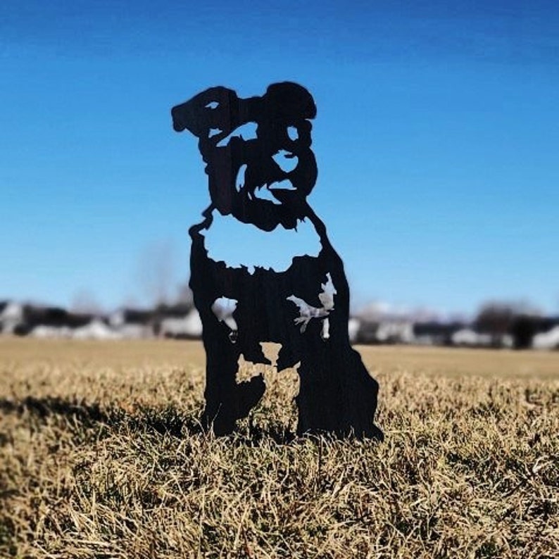 Schnauzer Black Metal Dog Silhouette Yard Art Garden Décor Etsy