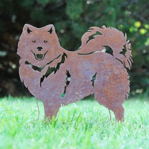 Keeshond Corten Steel Dog Silhouette | Rust Art | Garden Décor | Pet Memorial | Spring Garden Gift | My Metal Rescue