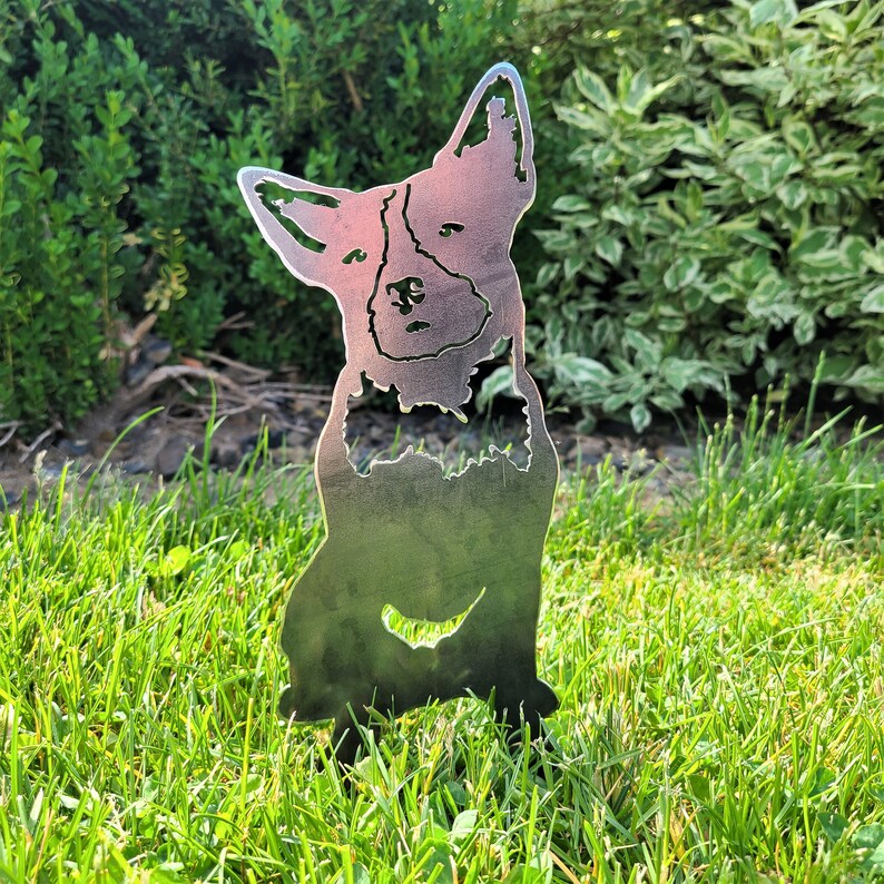 Australian Cattle Dog Metal Silhouette Rust Art Garden image 1