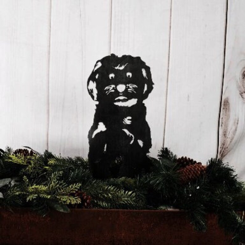 Maltese Black Metal Dog Silhouette Yard Art Garden Décor Etsy