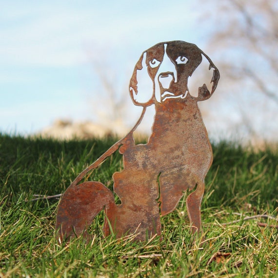 Silhouette de chien en acier Beagle Corten Art de la rouille Décoration de  jardin Mémorial pour animaux de compagnie Cadeau de jardin de printemps Mon  sauvetage en métal -  France