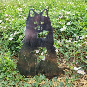 British Longhair Corten Steel Cat Silhouette Rust Art Garden Décor Pet Memorial Spring Garden Gift My Metal Rescue image 5