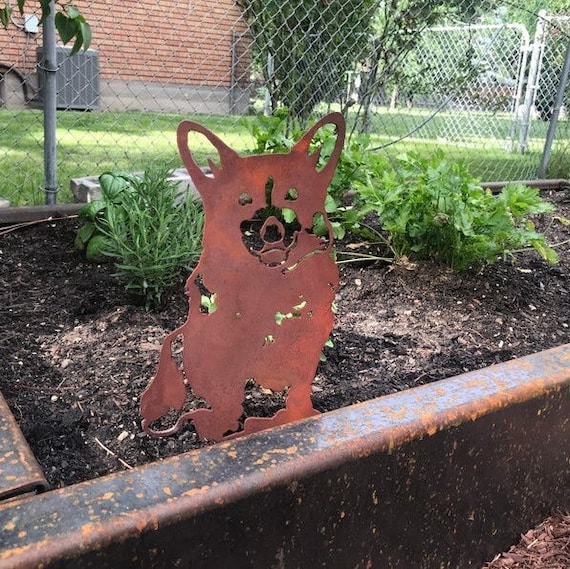 Dog Cat Metal Rust Gartendeko Garden Plug Precious Rust 