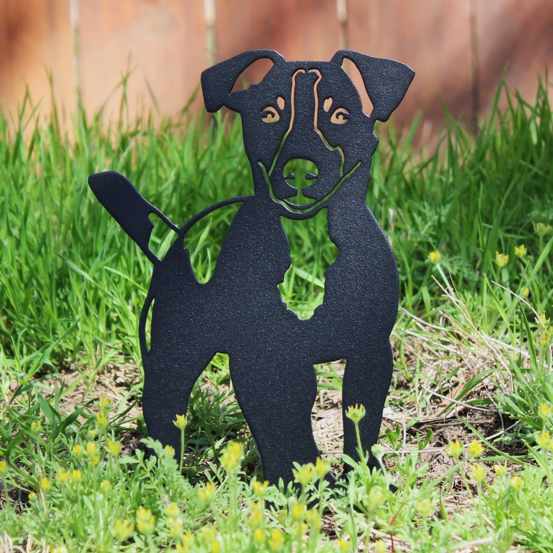 Jack Russell Terrier Black Metal Dog Silhouette Yard Art Etsy