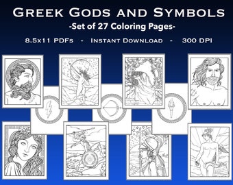 Mythology Coloring Etsy