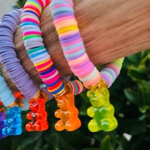 NEW Gummy Bear charm bracelet / Heishi / beaded bracelet/ holiday gifts