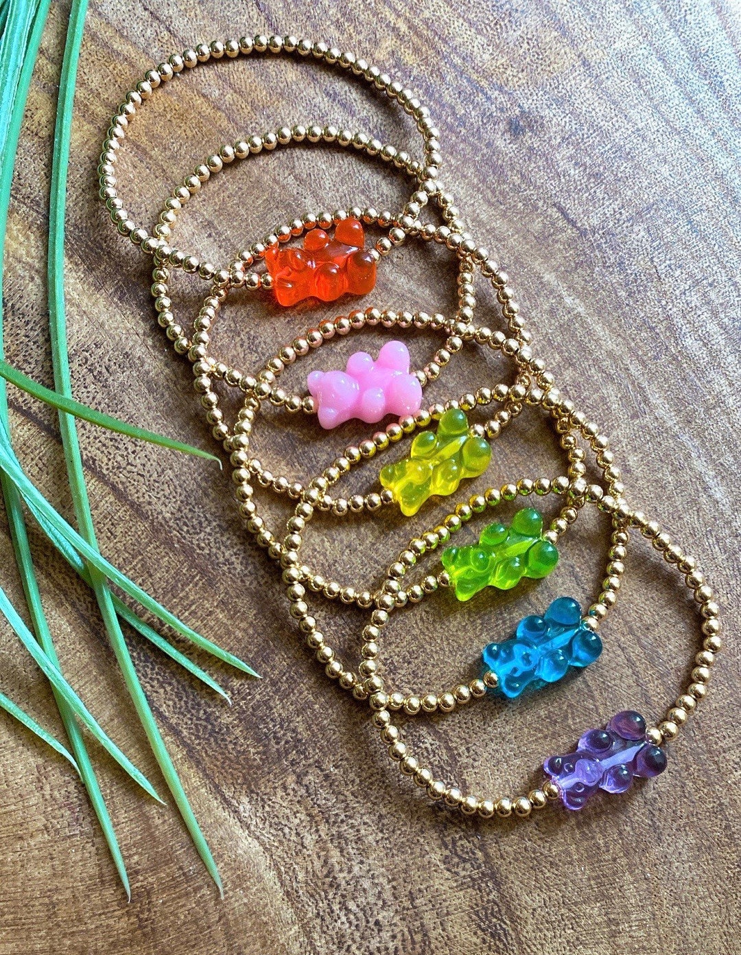 Gold Filled Gummy Bear Bracelets / 14K Gold Filled / Beaded Bracelets