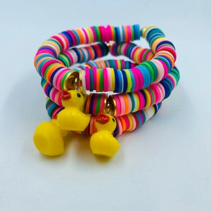 Rubber Duck bracelet / rubber duckie / Heishi / custom bracelet / charm bracelet / kids gifts / birthday gift / fun gift image 1