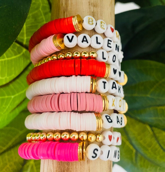 Pulsera llena de nombre de color, pulsera de cuentas personalizada, pulsera  Heishi, regalos personalizados -  España