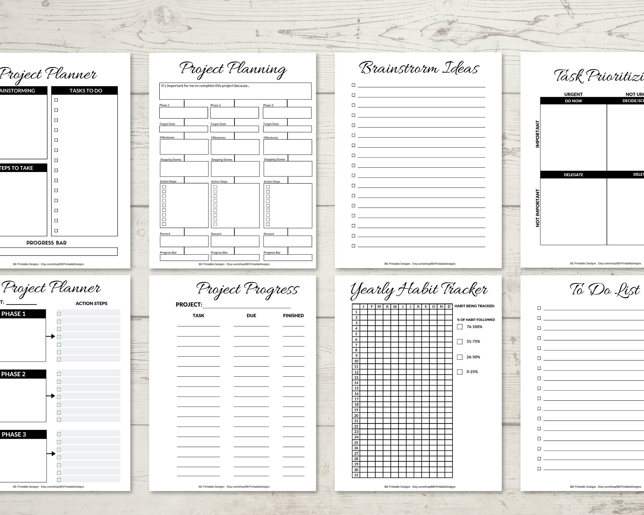 Productivity Planner Printable Project Planner Printable 4 - Etsy