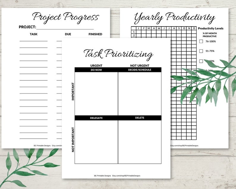 Productivity Planner Printable Project Planner Printable 4 - Etsy