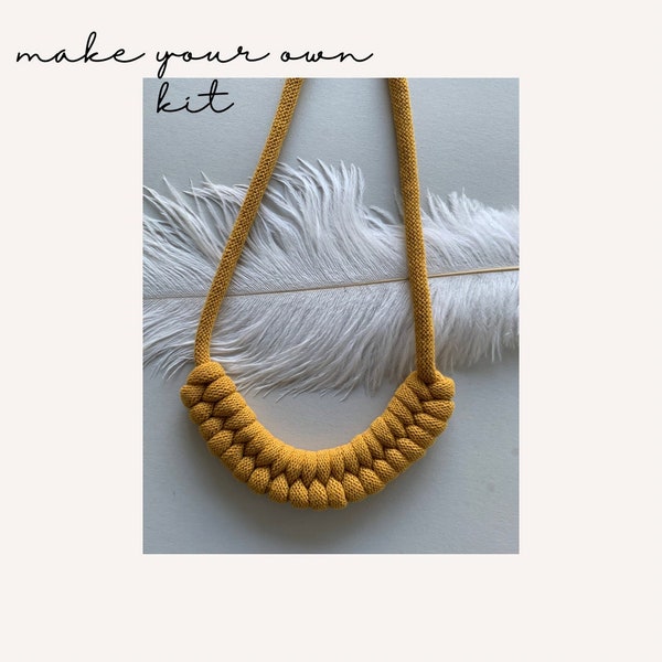 Make your own macrame statement necklace, adult craft kit, DIY, craft gift, gift mum mom her, Mothers Day, Relax, beginner, Easter gift her