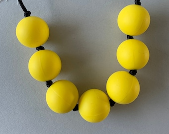 Unique Yellow Lightweight Simplicity Necklace, Chunky Necklace, Birthday present, Stocking Filler Stuffer, holiday wear, vacation necklace,