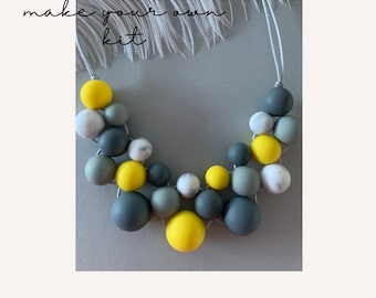 Make your own unique lightweight statement necklace, adult craft kit, DIY, craft gift, mum mom her, mothers day, Relax, beginner Easter