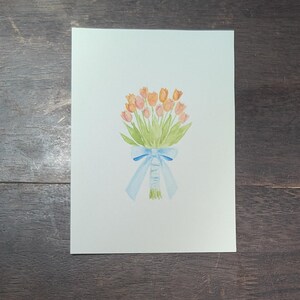 Tulpenboeketkaart - aquarel