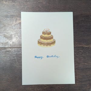 Cartão de aniversário - aquarela original
