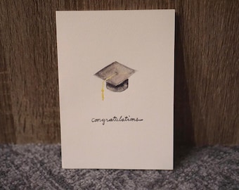 Graduation card - original hand painted watercolor