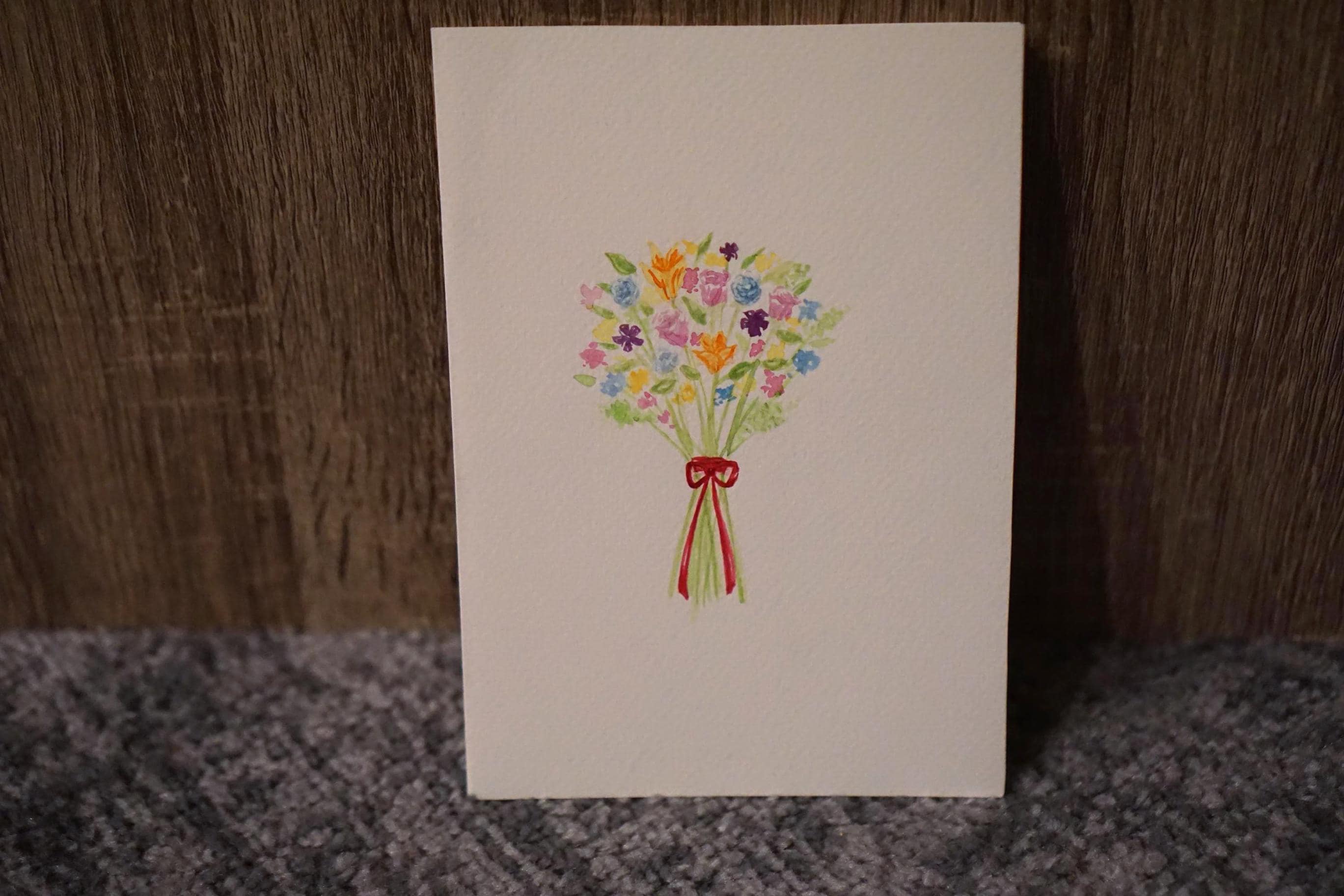 Flower Bouquet Card - Original Hand Painted Watercolor - Etsy