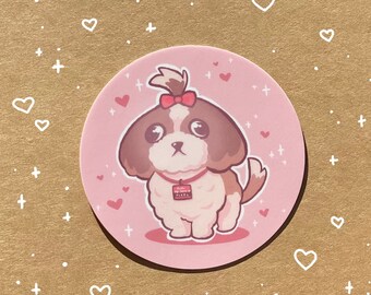 シーズーのピクセル | かわいいビニールステッカー