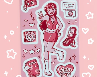 Girlypop Pink! | Cute Sticker Sheet