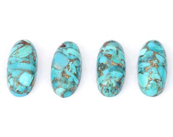 Blue Mohave Copper  Turquoise  Oval Shape  Calibrated  Cabochon  Gemstone Jewelry Making All Size 5x10mm to 12x24mm