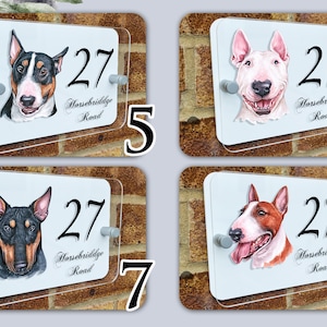 Bull Terrier 2 House plaque,  Personalised House Sign, , Pet House Number Sign