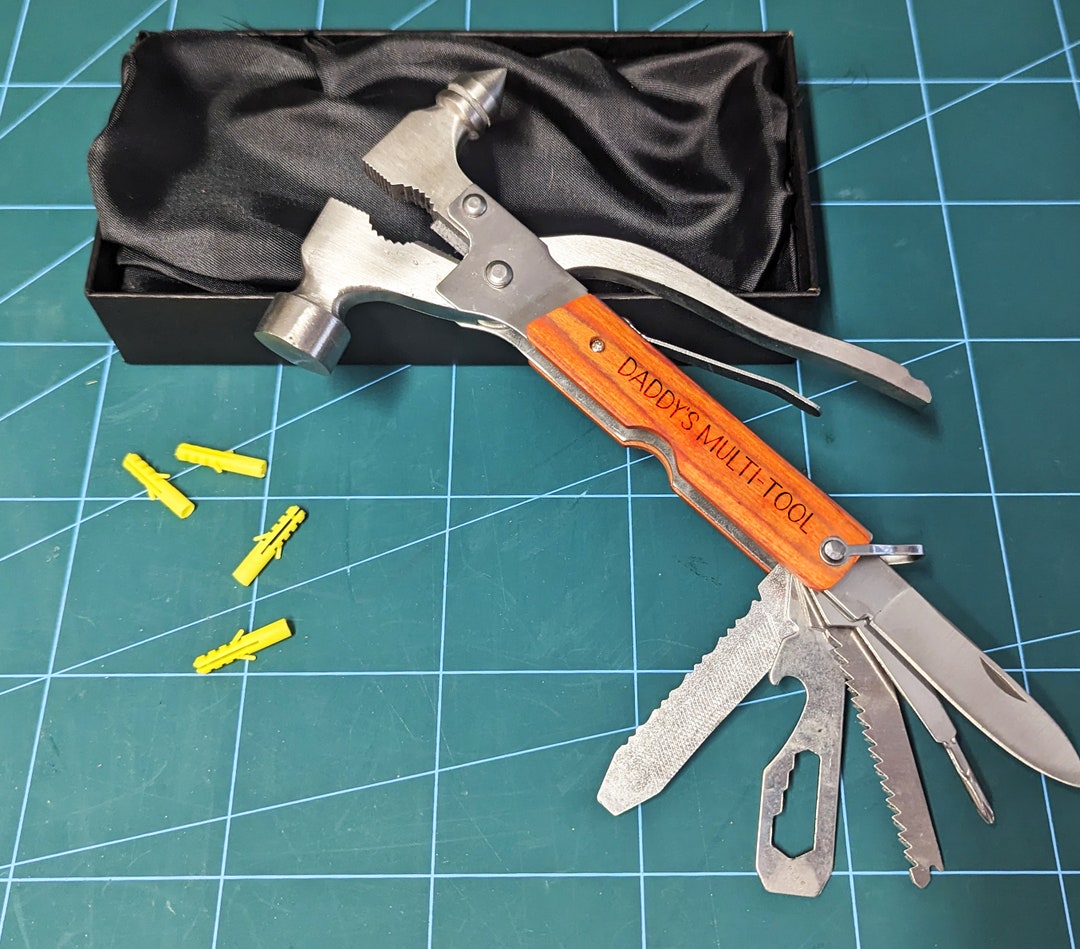 Personalised Laser Engraved Multitool Hammer Custom Text Etsy