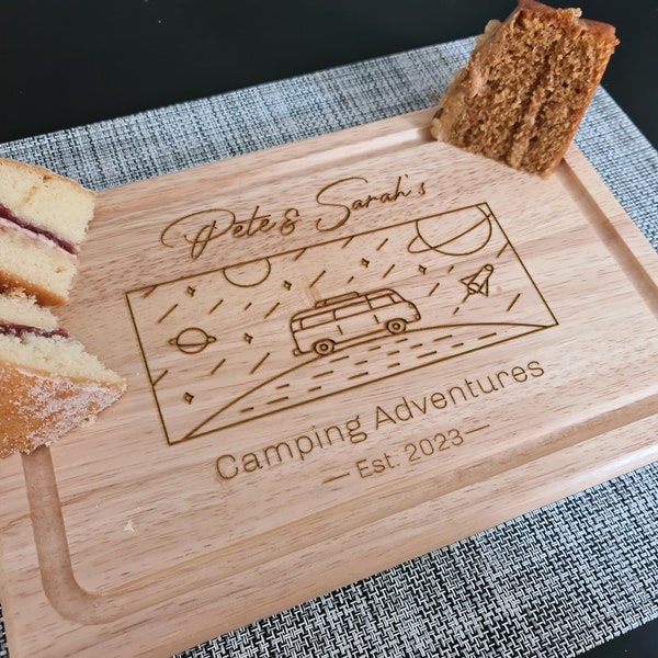 Campervan Personalised chopping Board - Camping - Camper - Custom Chopping Board